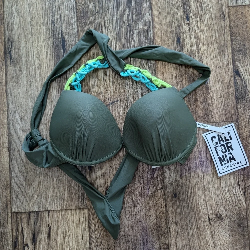 California Sunshine pushup swim top size XL NWT